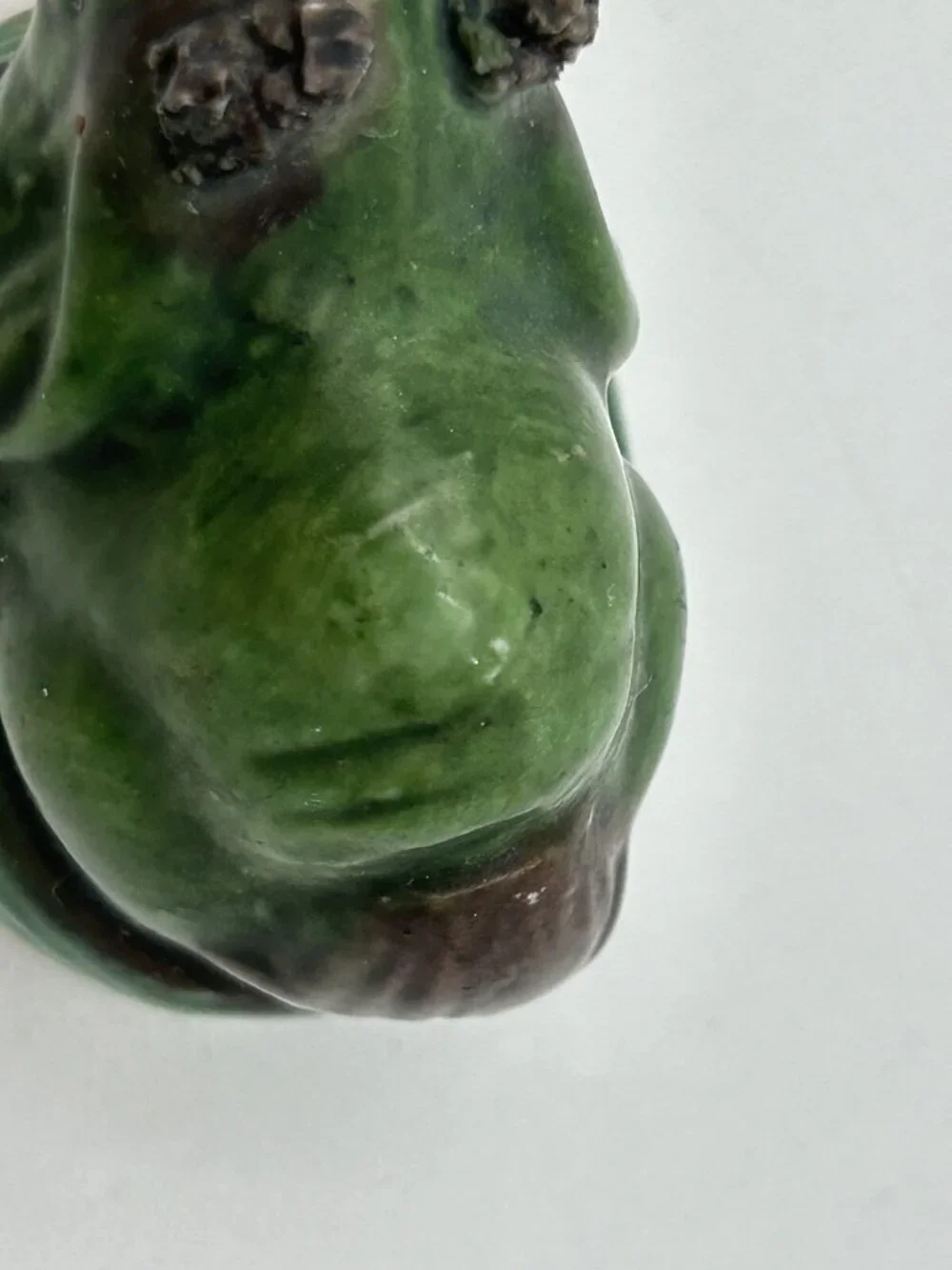 Antique Chinese Foo Dog Famille Verte Dog Miniature Figurine Hand Carved Stone
